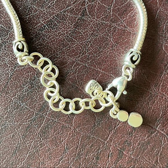 Brighton Silver Scroll Pattern Teardrop Pendant Necklace - Picture 4 of 5